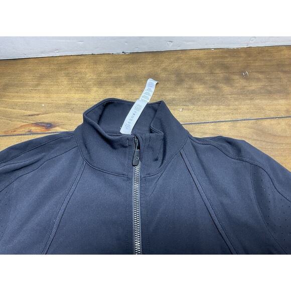Lululemon Jacket Womens 4 Black Sleek Essentials Full Zip Mock Neck Stretch - Picture 6 of 13